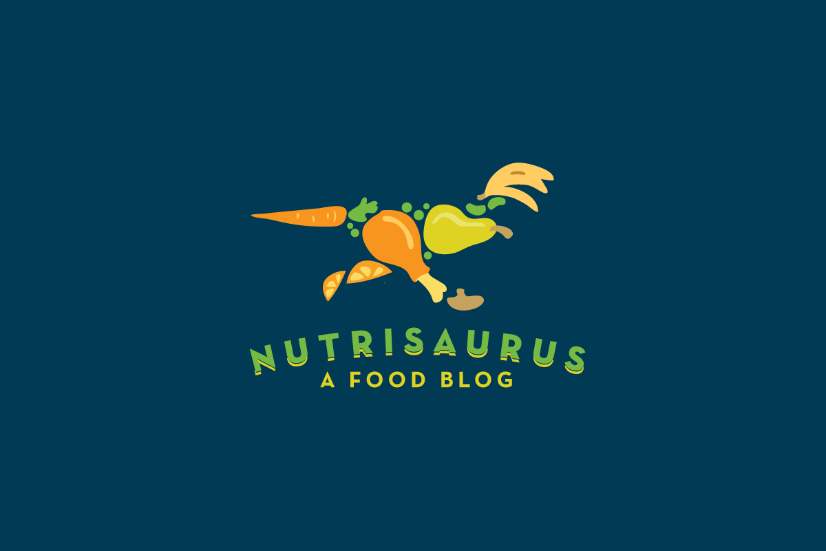 Nutrisaurus Logo Design—Dinosaur Food Logo – Logo Cowboy
